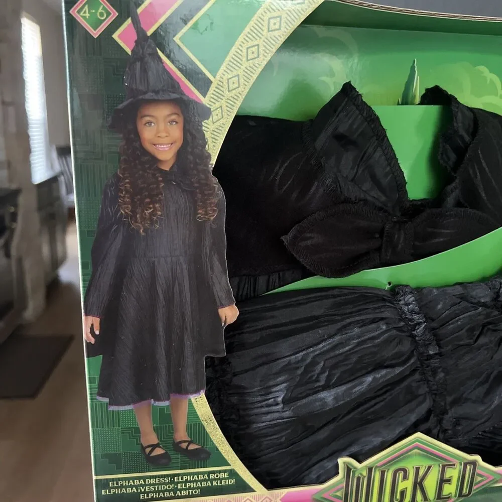 Wicked Deluxe Elphaba Black Defying Gravity Dress Up Set Size 4/6x Same Day Ship
